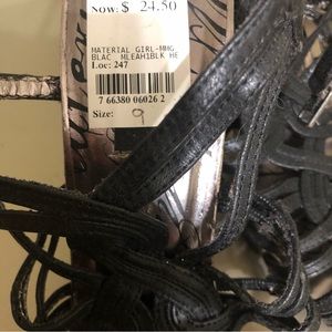 Material Girl Harte Women Open Toe Platform Sandal, Black, Size 9.